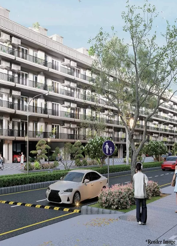 Street view of Spiti Homes Greenwood Estate independent luxury floors with balconies in Sector 99A Gurgaon